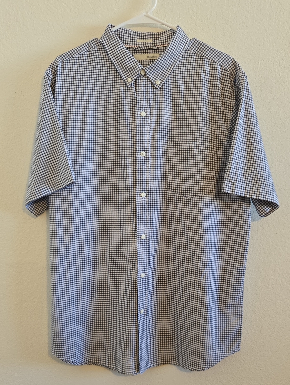 Hawker Rye Short-Sleeve Button-Down Check Shirt - Blue/White - XL